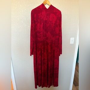 Lane Bryant Red Maxi Keyhole Back Red Dress